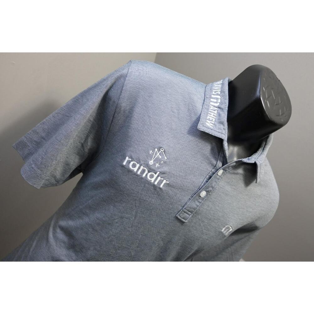 Travis Mathew Golf Polo Randrr Pima Poly Blend Chris Kirk‎ Shirt Mens Sz Large